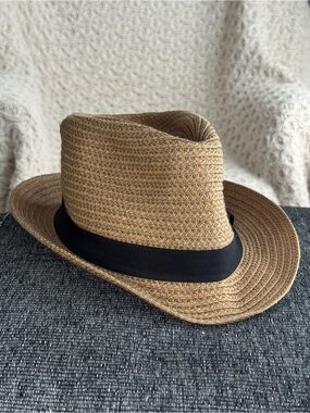 WALLAROO Justin Straw Cowboy Hat Tan Black Band L/XL